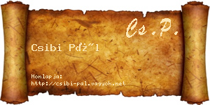 Csibi Pál névjegykártya